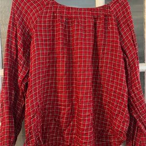 LOFT Red Plaid Women's Blouse